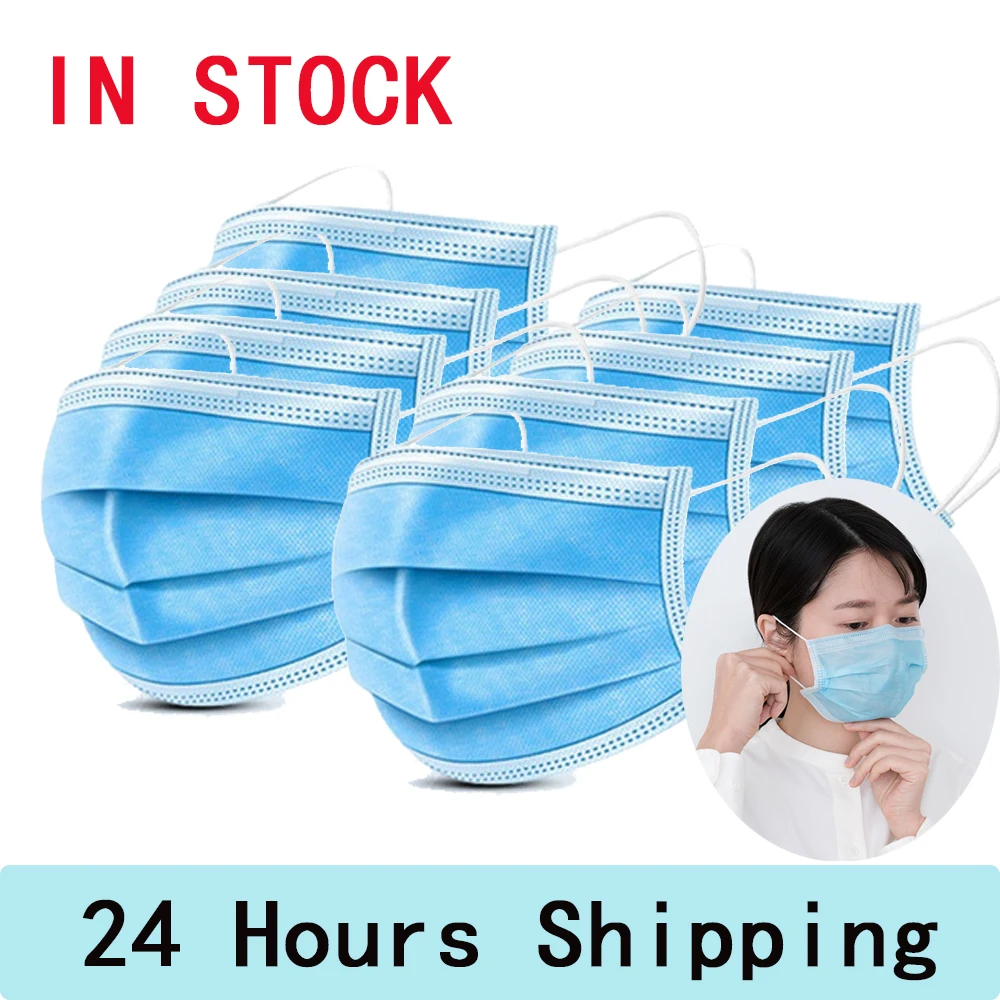 

400 Pcs Face Masks Disposable 3 Layers Non Woven Dustproof Mask Facial Protective Anti-Dust Earloop Masks N95 Kf94 Ffp2 PM2.5