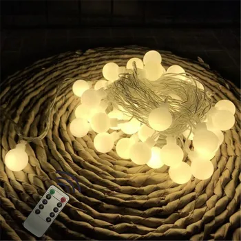 

NEW Outdoor Wireless Remote Control Garland 10M 50LED Ball String Light Fairy Light For Christmas Tree Wedding Party Home Decor