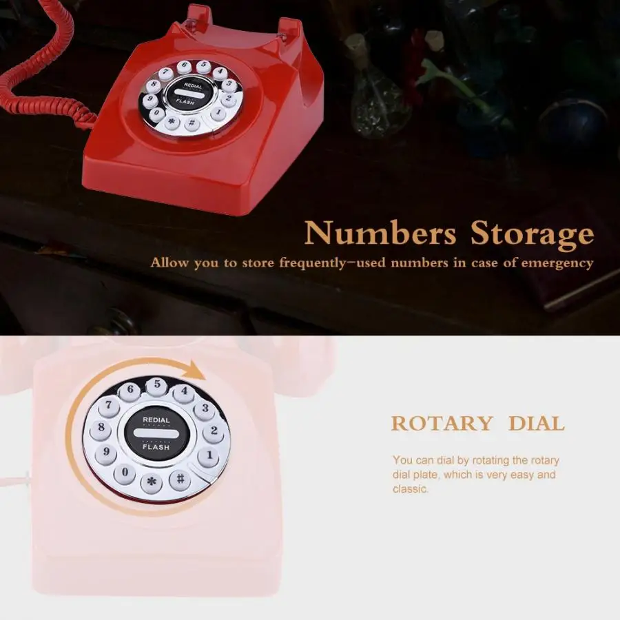 Telefono Fisso Vintage In Bronzo Antico Con Memoria Numeri E Composizione A Tasti, Stile Retro Per Casa E Ufficio, Modello WX-3011 - 4