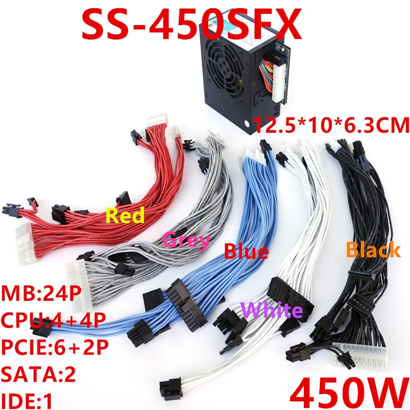 Новый блок питания для Seasonic ITX SFX полностью модульный 80plus золотой 450 Вт SS 450SFX|Блоки