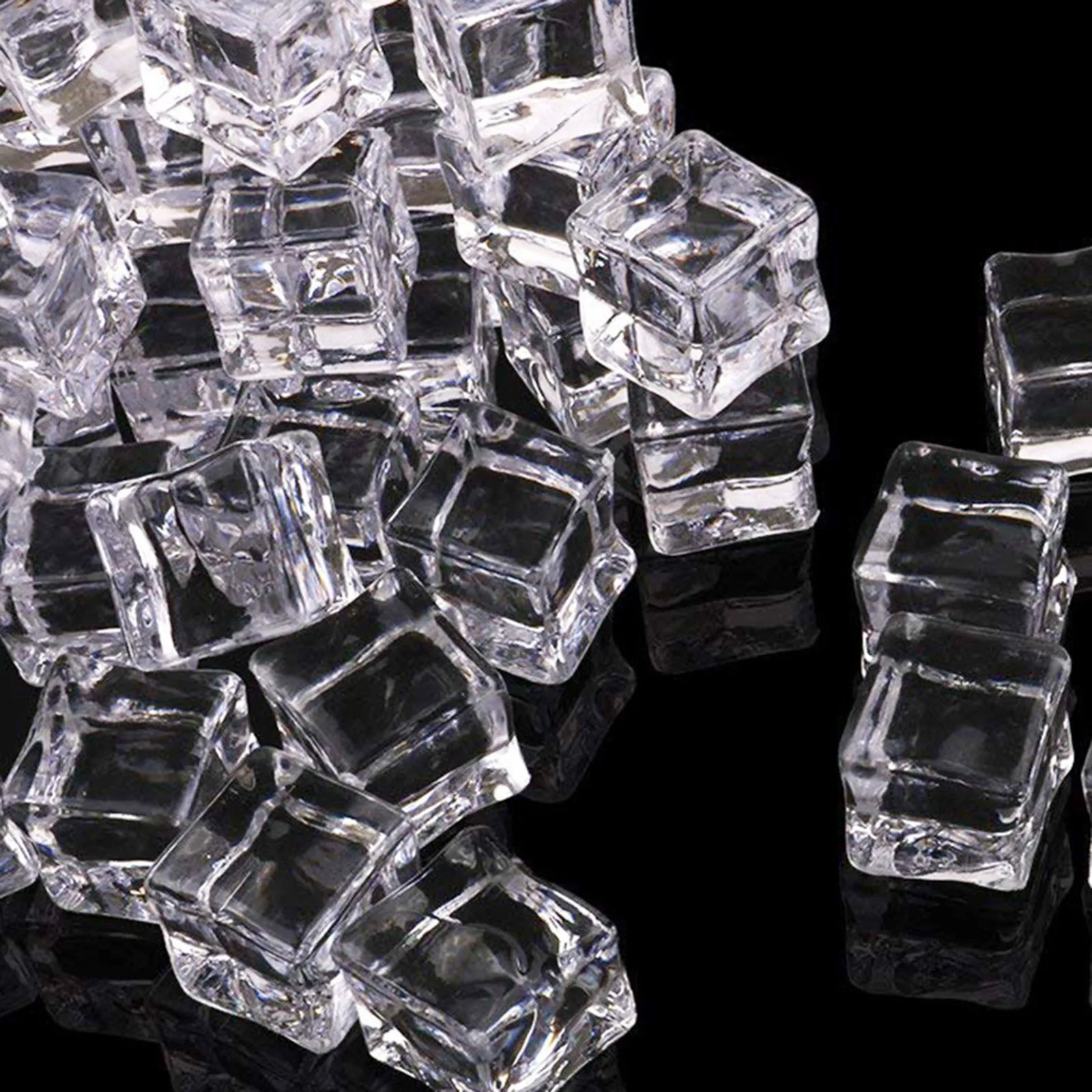 20-50pcs Square Reusable 3D Ice Cubes Multicolor Cooling Tool for Party Reusable Ice Cubes Acrylic Simulation