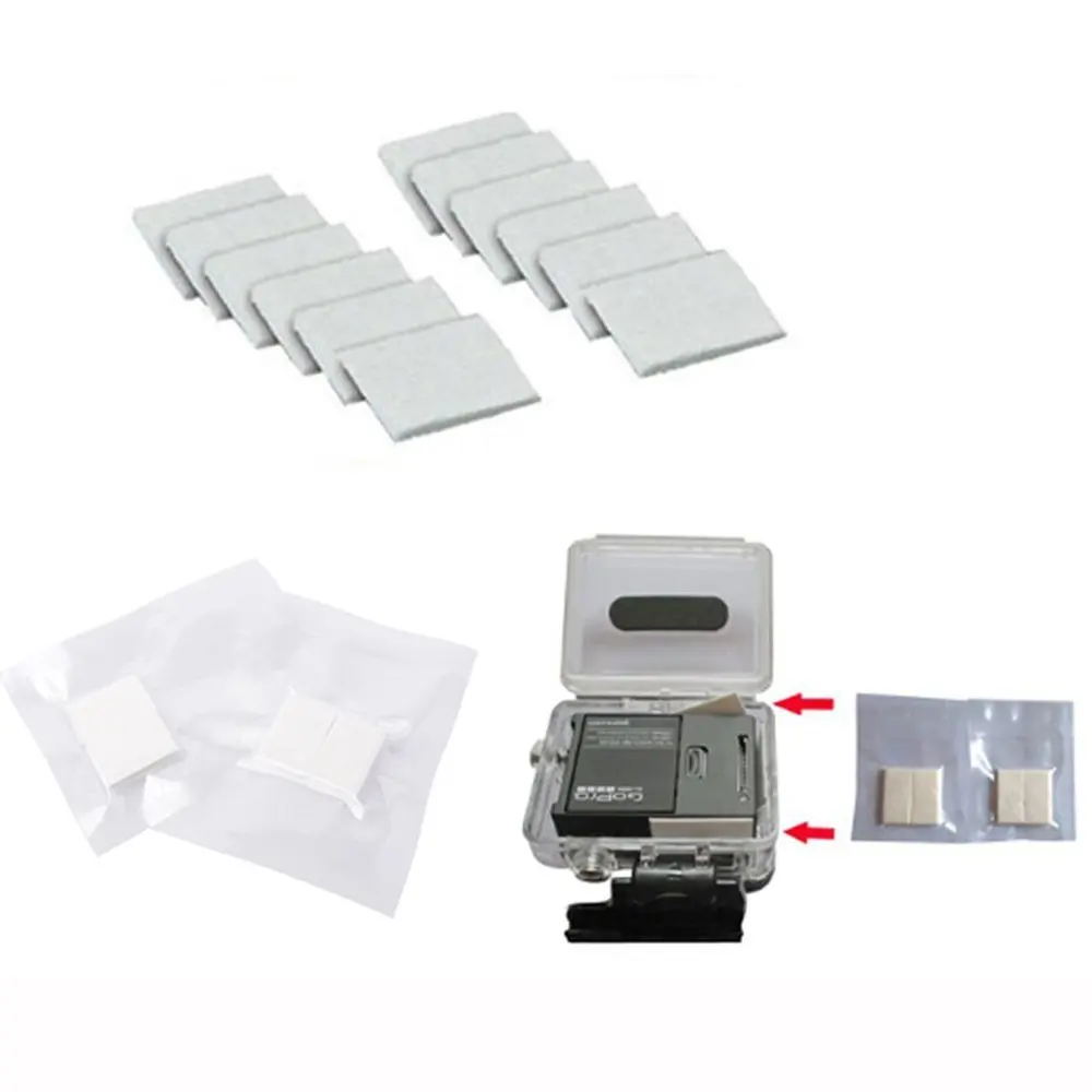 Paquet de 36 inserts anti-buée réutilisables pour GoPro Hero 6 5 4 3+ 3 2 SJCAM Xiaomi Yi, avec vue détaillée de la texture