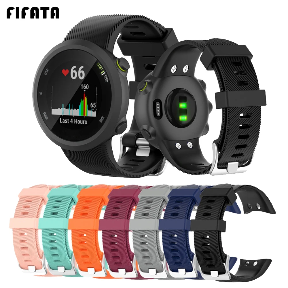 FIFATA силиконовый браслет для Garmin Forerunner45 Спорт Смарт часы ремешок Forerunner 45s Замена