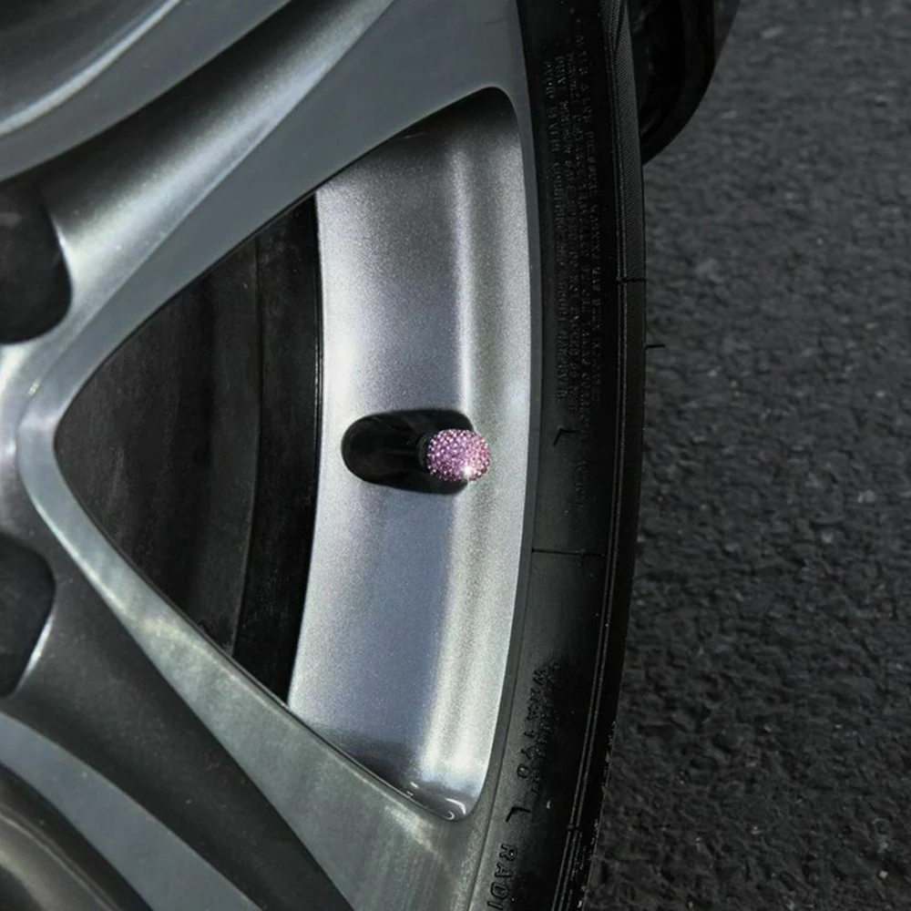 4pcs/set Multi-colors Auto Car Tire Hat Cap Air Sealing crystal Diamond Universal Valve Core