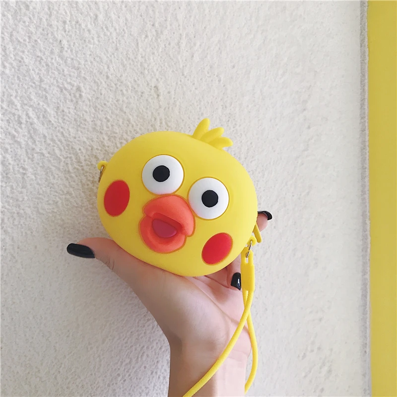 earphone bag Портативный милый чехол для наушников, мультяшный медведь, Мягкий силикон, мини-сумка для хранения гарнитуры, женский маленький кошелек для монет, косметички - Цвет: earphone bag