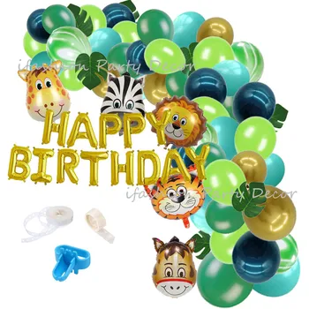 

Jungle Animal Party Monkey Lion Foil Balloon Safari Party Forest Balloon Garland Kit for Birthday Party Decor Zoo Theme Supplies