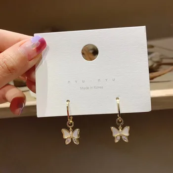 

Shiny Side New Accessories Shell Butterfly Dangle Earrings for Women Simple Style Gift Japanese&Korea Fashion Earrings