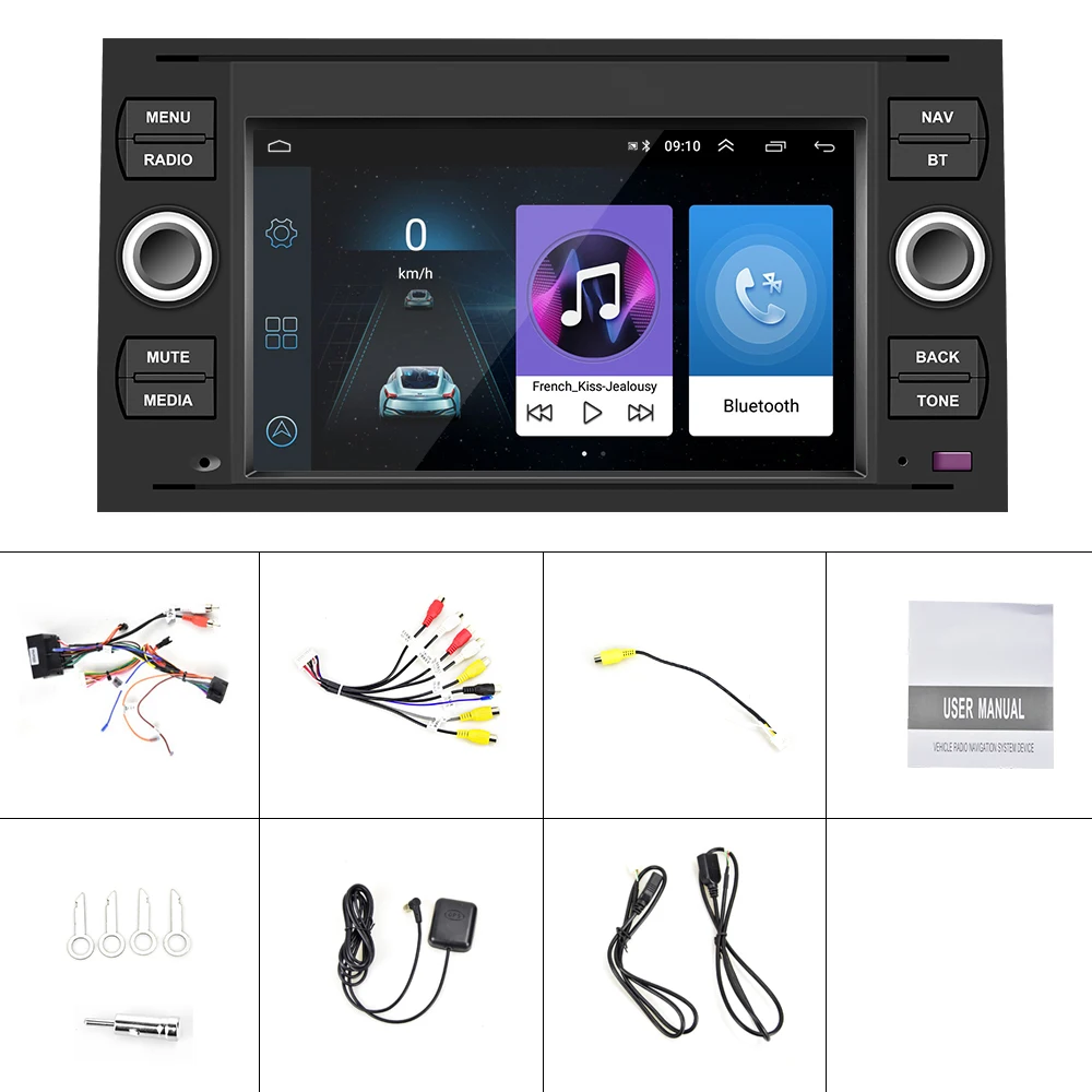 Camecho 2 din Android 8 1 автомобильный радиоприемник мультимедийный плеер для Ford Focus 3 mk2
