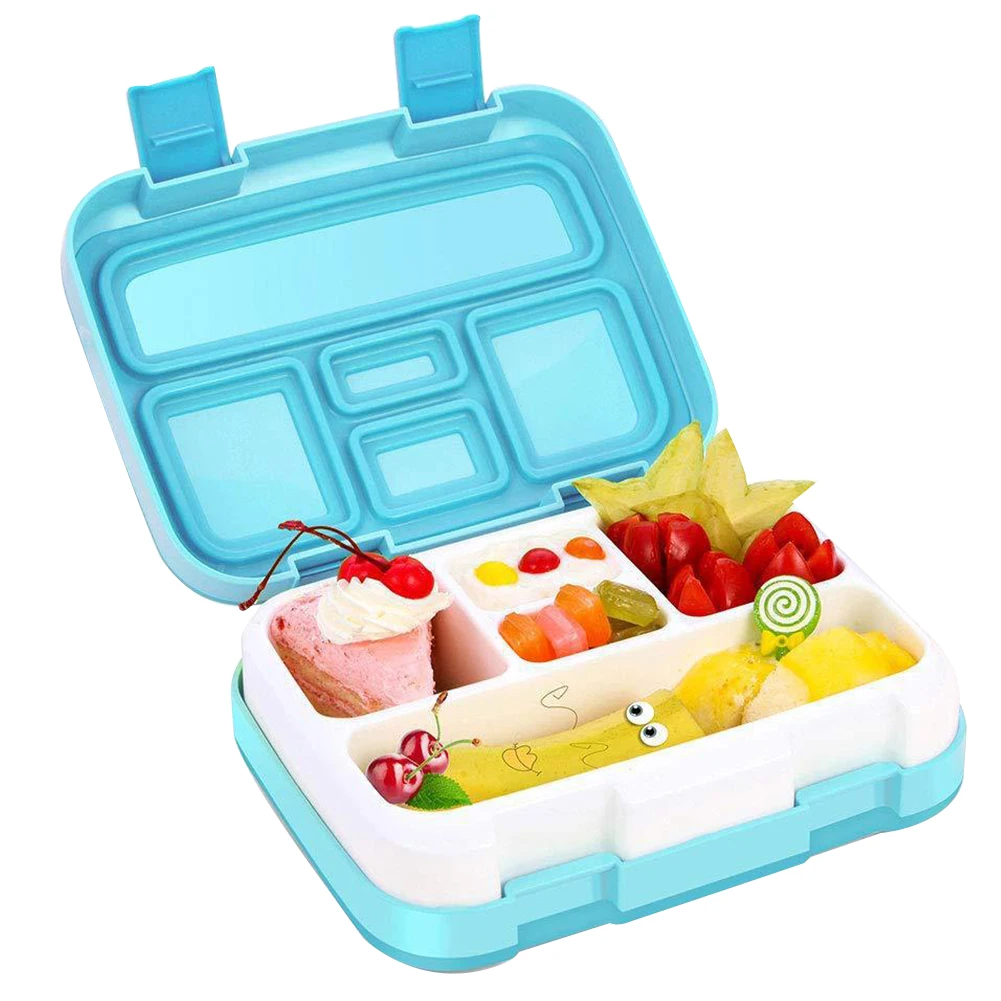 

Portable Bento Multiple Grids Container Clamshell Dinnerware Food Storage School Children Rectangular Student Lunch Box Kitchen