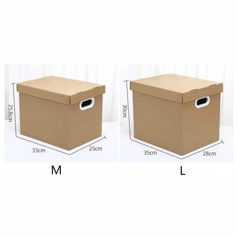 2 шт ручки крышки крафт бумаги коробки для хранения высокой емкости офисная файл