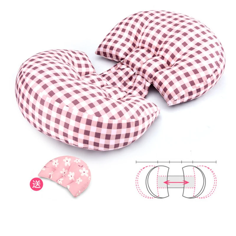 Подушка для беременных, u-образная Подушка для беременных, поддержка живота, многофункциональная подушка для женщин, защита талии, Подушка для сна - Цвет: pink lattice