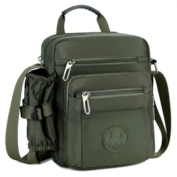 

Men Shoulder Bag Front Pockets Bottle Strap Crossbody Pack Portfolio Work Trip 517D