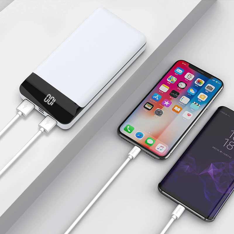 20000 мАч Внешний аккумулятор для iPhone, samsung, Xiaomi, двойной USB, быстрое зарядное устройство, внешний аккумулятор, повербанк для смартфонов