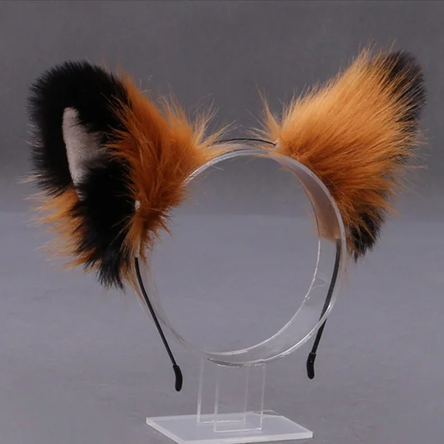 Cosplay Cute Cat Fox Fur Ear Hair Hoops Anime Lolita Hairband Fur Headbands Clip Women Girl Hair Accessories Ear Hair Band 12