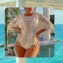 bikini cover up set CC Crochet Plus Size Beach Cover Up Sexi Swimsuit Woman Black Kimono Women Summer See Through Cotton Dress Mesh Bikini Beachwear lace bathing suit cover up