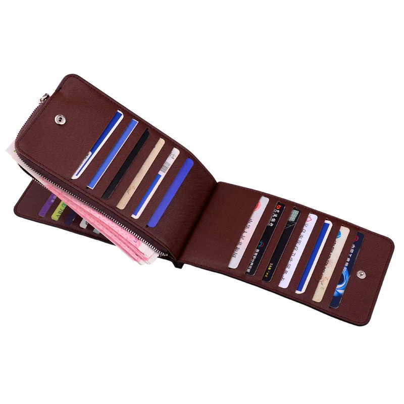 

Women Wallet Zipper Purses Female Clutch Bank Credit Card Holder Men Leather Card Package Coin Purse Business Portefeuille