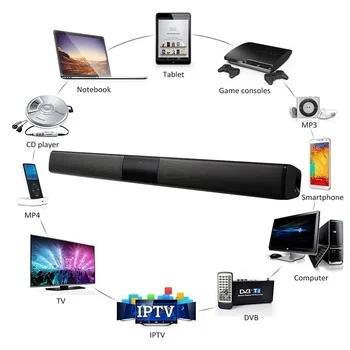 

20W Wireless Bluetooth Soundbar Stereo Speakers Hifi Home Theater TV Sound Bar Mini Column Surround Sound System AUX/TF/FM Radio