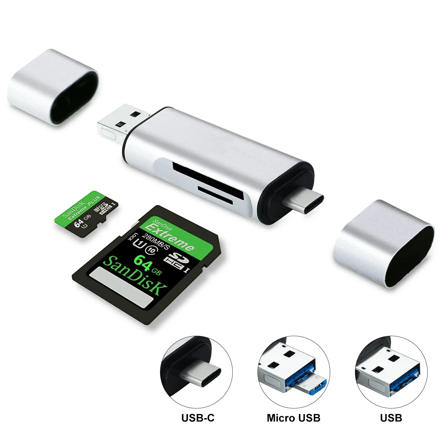 Тип C OTG кард-ридер с USB женский интерфейс для ПК USB 3,0 чтение TF кард-ридер адаптер Компьютерные принадлежности