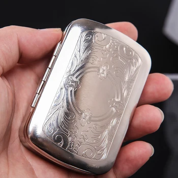 

Portable Metal Tobacco Box Silver Tobacco Case Cigarette Case Storage Box Hand-rolled Tobacco Storage Box Smoke Tools YJ625