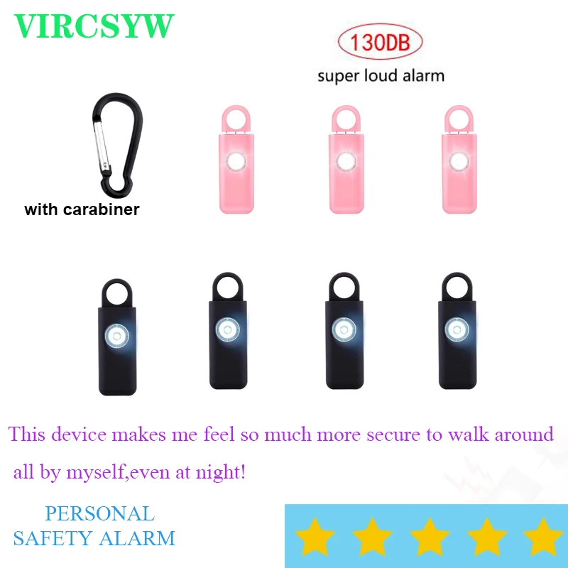 Alarma de autodefensa 130dB, alerta de protección de seguridad, llavero de alarma de emergencia fuerte, seguridad Personal para mujeres, niños y niñas mayores