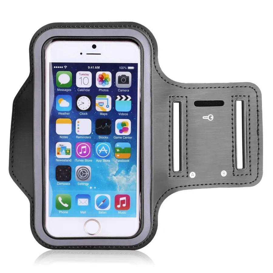 Gray Universal Outdoor Sports Phone Holder Armband Case for Samsung Gym Running Phone Bag Arm Band Case for iPhone xs max for Samsung - Цвет: Gray