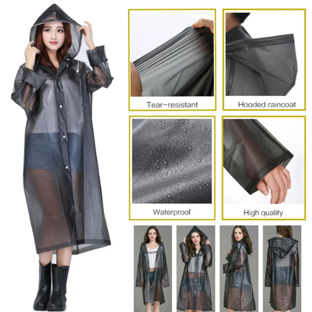 1Pc Raincoat Men's Women's EVA Raincoat Hooded Windbreaker Jacket Thickened Thickened Waterproof Raincoat 1Pc Raincoat Men's Women's EVA Raincoat Hooded Windbreaker Jacket Thickened Thickened Waterproof Raincoat