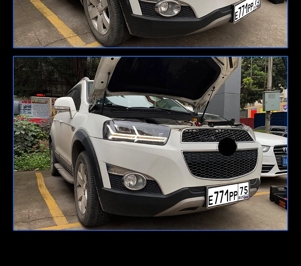 AKD тюнинг Автомобильные фары для Chevrolet специальные коврики Holden Captiva 2011- фары Audi Q7 Тип светодиодный DRL ходовые огни Биксеноновые лучи