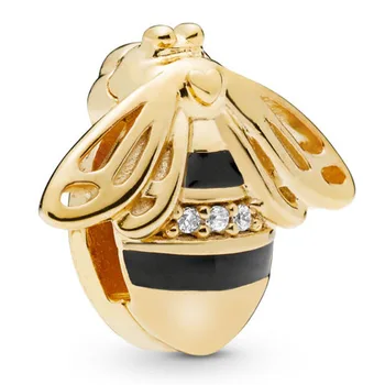 

New 925 Sterling Silver Bead Charm Shine Reflexions Queen Bee Clip Stopper Lock Beads Fit Bracelet Diy Jewelry