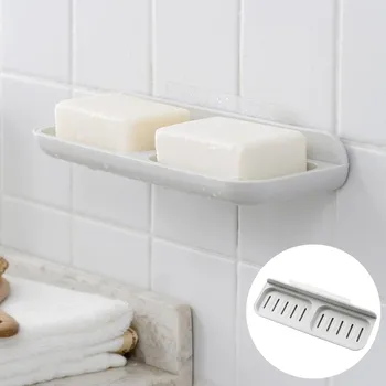 

Double Layer Soap Multi-functional Rack For Non Marking Bathroom Accessories Tray Case Shelf Drain Storage Soap Container Box