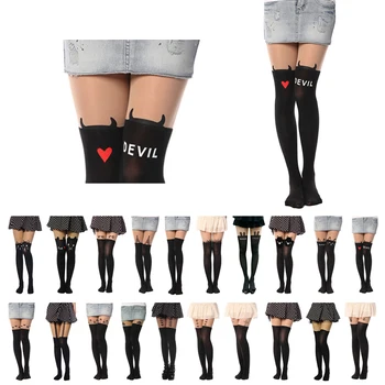 

Sexy Socks Printed Long Socks Women Long Stockings Warm Thigh High Socks For Ladies Girls Pantyhose Cat Pattern Knee Socks Women