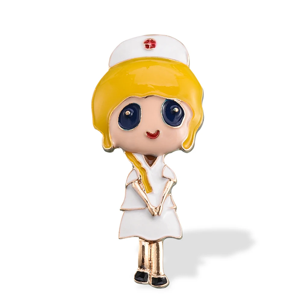 

Enamel Nurse Pin Badge Cute Gold Brooch for Hospital Office Nurse Graduation Gifts Medical Jewelry Wholesale