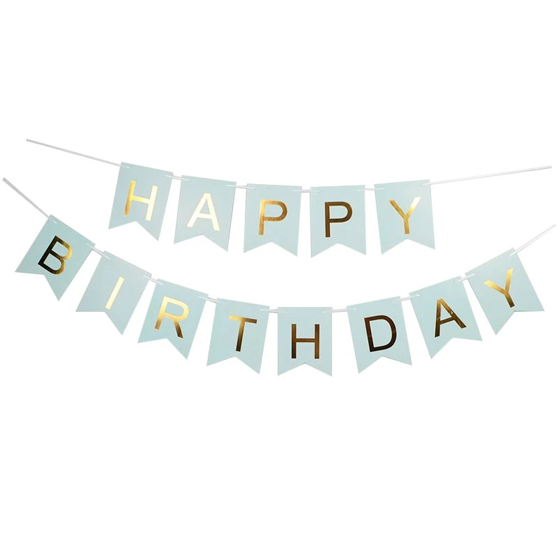 blue happy birthday Детский первый день рождения украшения фоторамка баннер один год Bnuting гирлянда 1st торт Топпер детские праздничные принадлежности розовый синий - Цвет: blue happy birthday