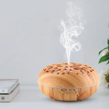 

Fashionable 350ml aroma diffuser 7-colorful night light humidifier for home car wood humidifier H23 anti-dust mini purifier