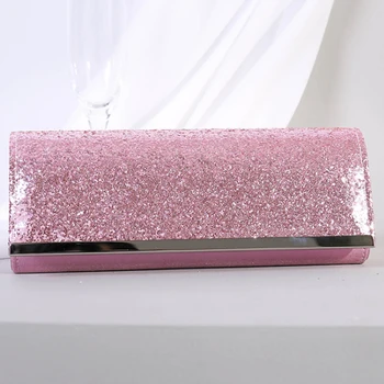 

New Fashion Silver/Gold Sequins Small Purse Women Handbag Evening Clutch Bag Luxury Lady Party Purses Long Chain Messenger Bag