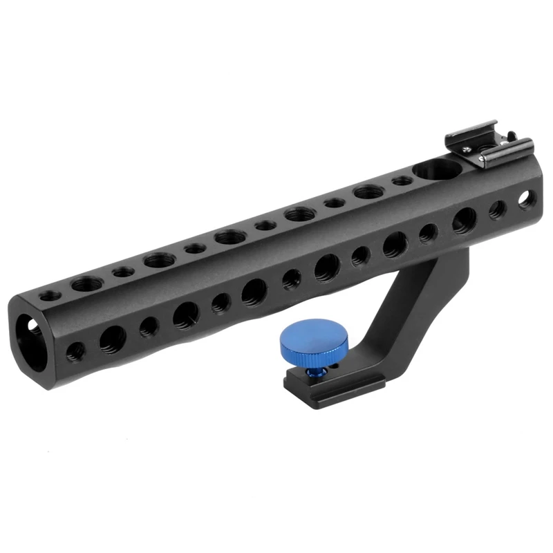 

FULL-Quick Release Top Handle 28Mm With Hot Shoe 1/4 Inch 3/8 Inch For Dslr Camera Cage Rig Low Angle Shot For Sony A6500 Gh5