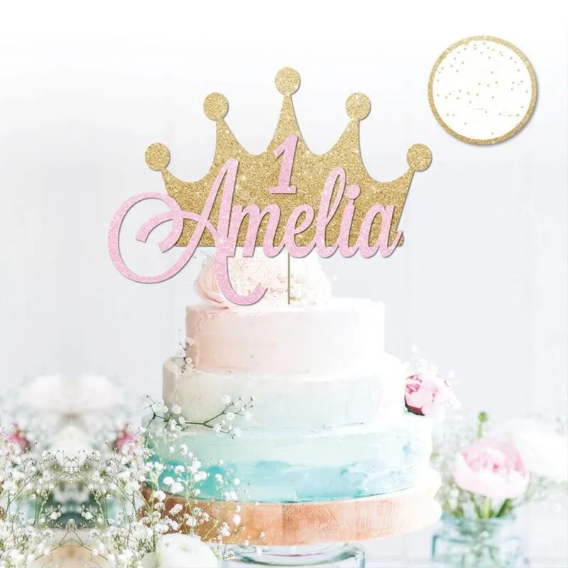Paper & Party Supplies Personalised Wooden Crown Wedding Cake Topper
