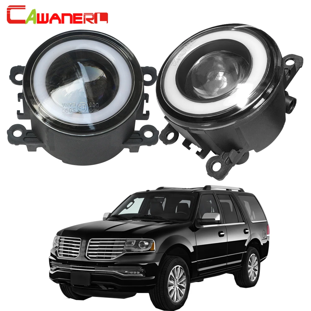 Cawanerl For Lincoln Navigator 5.4L V8 2007-2014 Car 3000LM LED Fog Light Angel Eye Daytime Running Lamp DRL H11 12V Accessories |