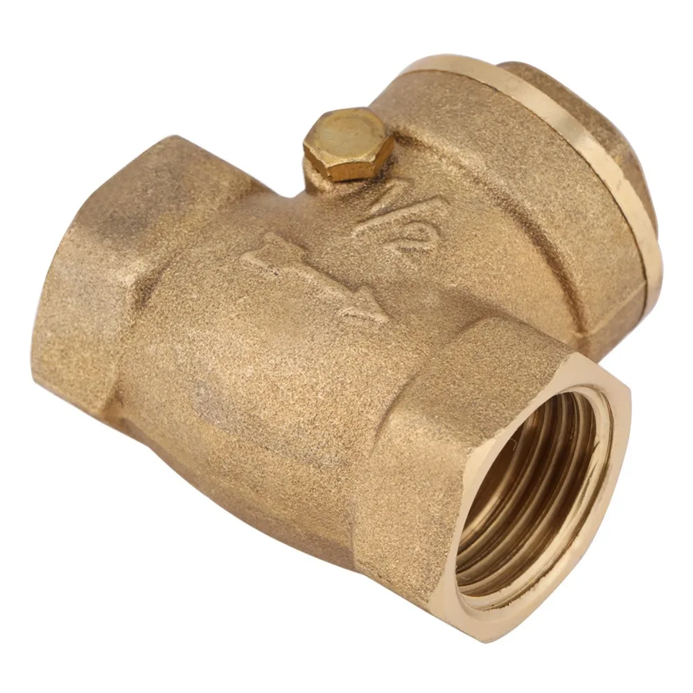Ball Valve Electric Magnetic Valve 1pc DN15 Female Thread Brass Non-return Swing Check Valve 232PSI Prevent Water Backflow