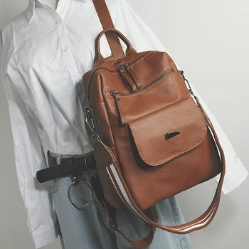 

Backpack female 2019 new Korean version of the campus casual wild bag large capacity travel bag (wide shoulder strap random)