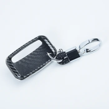 

Car Key Case Carbon Fiber Style Black Keychain For Range Rover 2013-2017