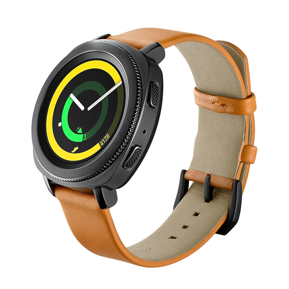 Кожаный ремешок Amazfit GTS Bip для samsung Galaxy Watch Active 2/gear Sport ремешок для часов Huami GTR 42 мм POLAR IGNITE наручный браслет