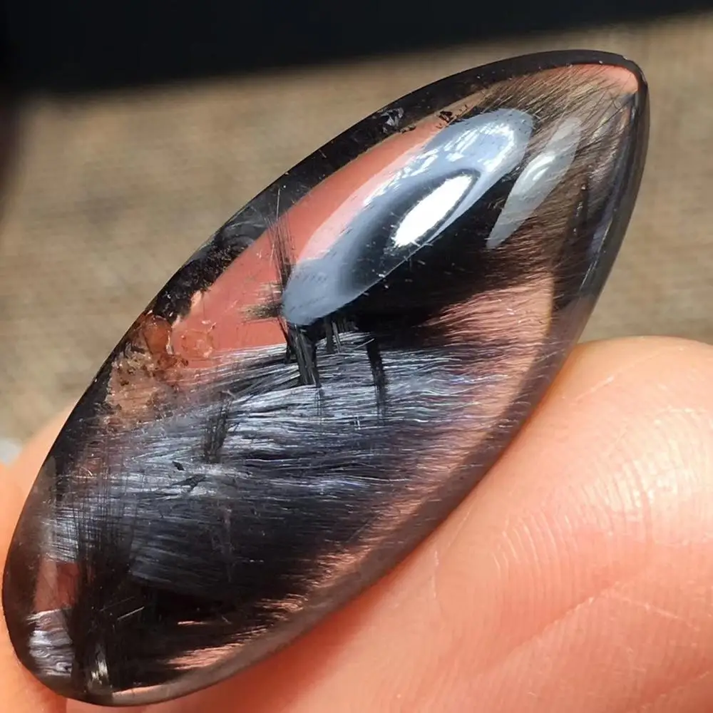 Certificate Natural Brookite Platinum Silver Rutilated Quartz Pendant 30x13x7mm Crystal Oval Bead Stone Women Men AAAAA | Украшения и