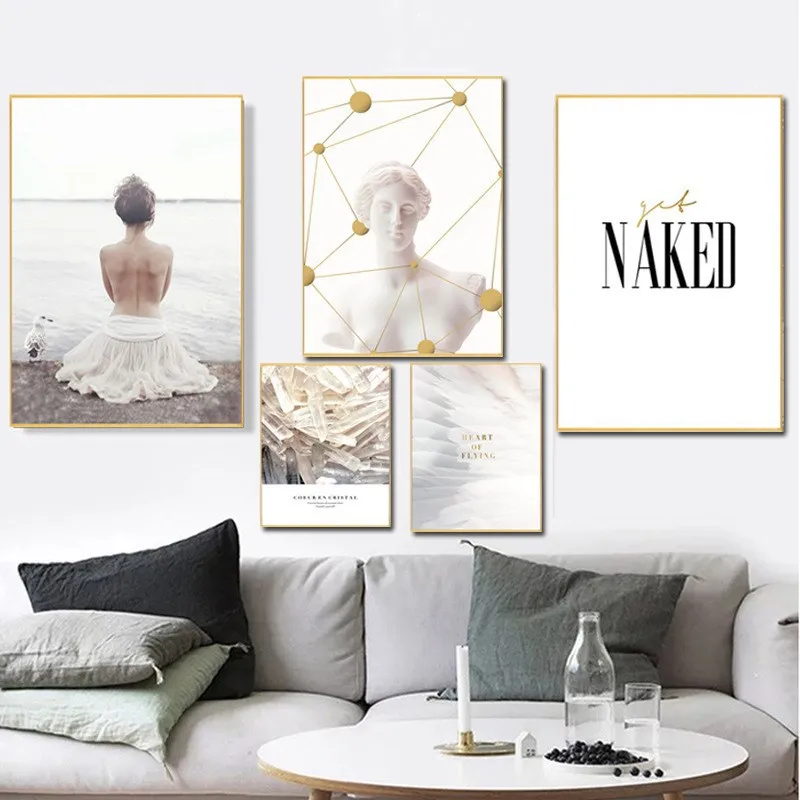 

Living Room Northern European-Style White Crystal Love Decorative Painting Modern Minimalist Wall Hanging Painting Creative Comb