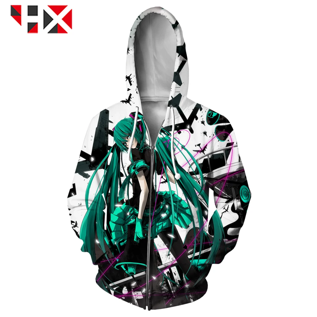 

HX Anime Girls Zip Hoodie Men Women 3D Print Zip Hoodie Fashion Harajuku Streetwear Hoodie A678