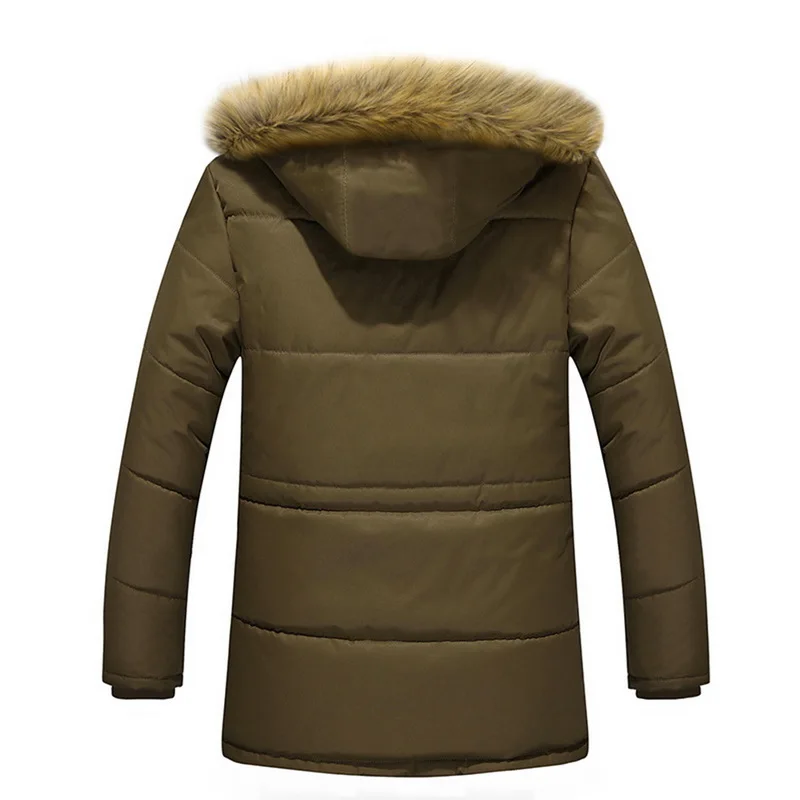 Мужская модная зимняя куртка, Мужская Толстая Повседневная Верхняя одежда, мужские куртки с меховым воротником, ветрозащитные парки размера плюс, вельветовое теплое пальто