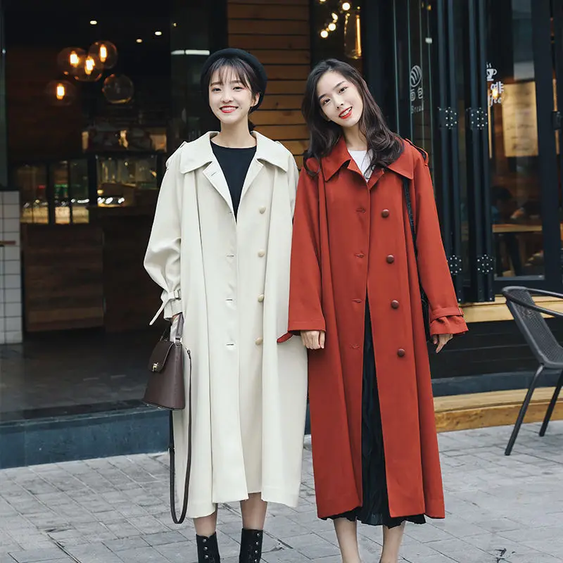Heydress весеннее женское длинное пальто Тренч женский корейский студенческий женский ветровки Повседневная Свободная верхняя одежда Топы