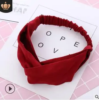 US $178.00 120pcslot DIY Multi Simple Fabrics Hand Made Cross Headband Pure Colore Elastic Hair Styling Tools Hair Accessories HA743