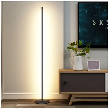 

Nordic Floor lamp LED Strip Round Stick Floor Lights Post-modern Bedroom Art Decor Living Room Atmospheric Floor Lamp