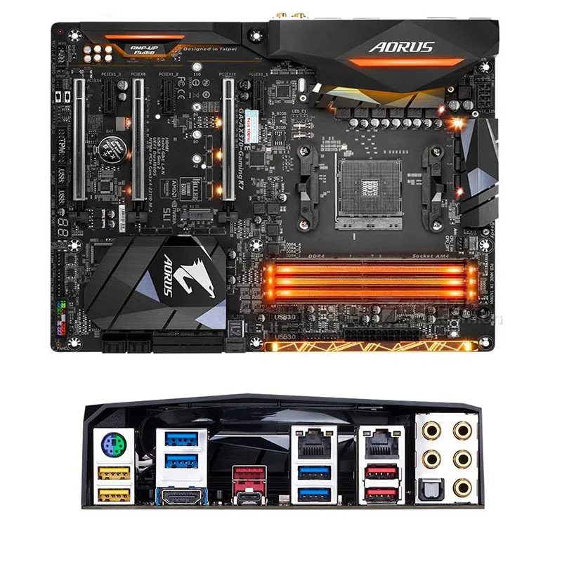 Для Gigabyte GA AORUS AX370-Gaming K7 компьютера USB3.0 M.2 Nvme SSD материнская плата AM4 DDR4 X370