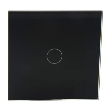 

Black Color EU Standard 1 Gang 80 Style 1 Way Touch Sensor Light Switch With Toughened Crystal Glass Panel